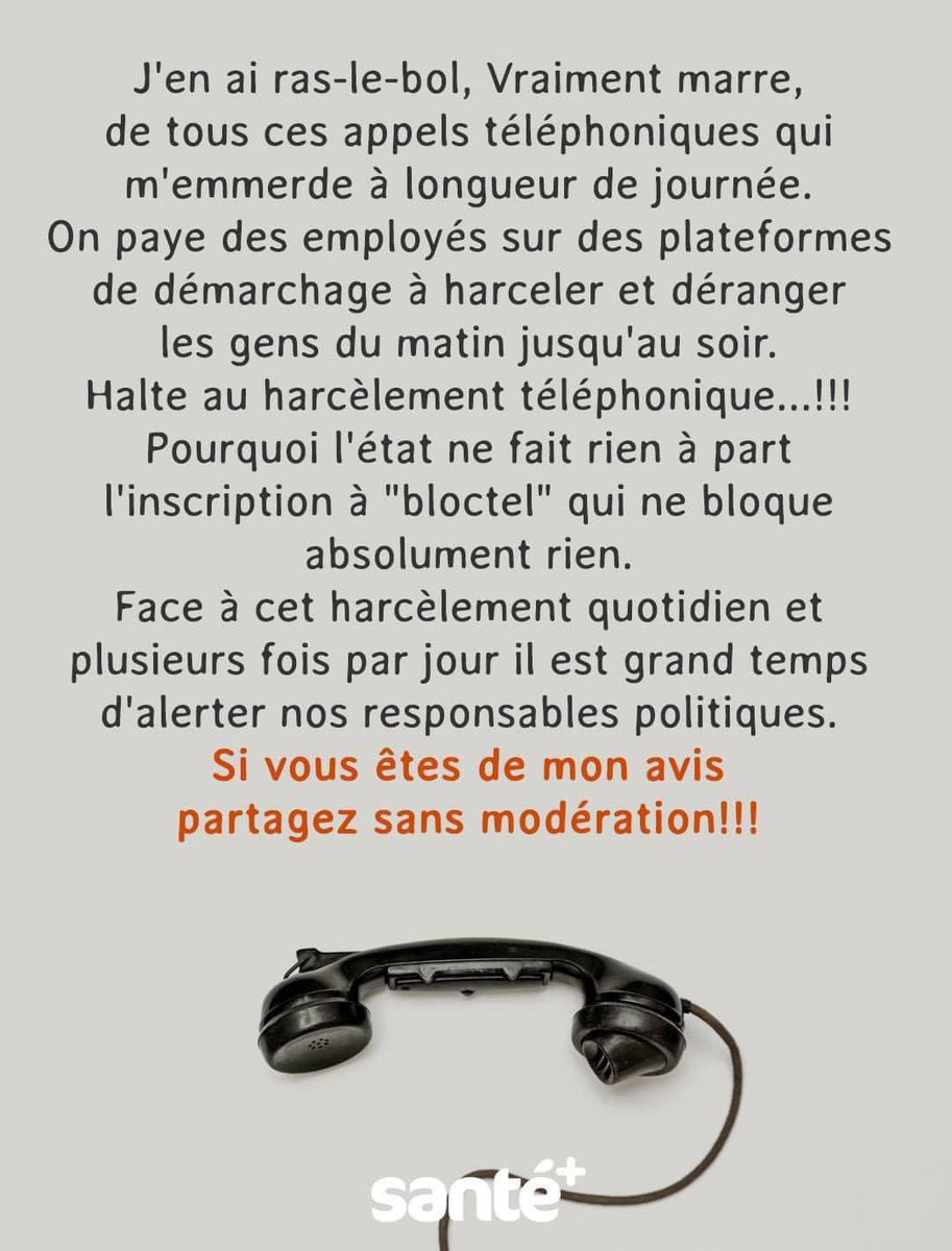 FrenchProsthesi's tweet photo. Harcèlement téléphonique à longueur de journée !!!! C’est dingue quand même. Il est grand temps que nos responsables politiques se préoccupent de ce problème de santé public majeur ! https://t.co/dga7gsN4H4