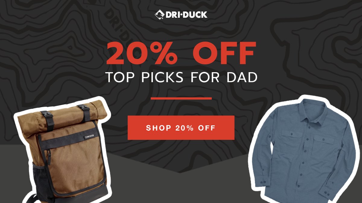 DRIDUCK's tweet image. Check Father's Day off your list. #save20 #driducksale #driduckfathersday #mydriduck | l8r.it/FGvJ