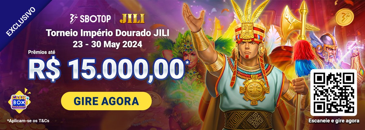 💥 Prepare-se para o Torneio Império Dourado JILI! 💥 Participe da competição de 23 a 30 de maio de 2024 e tenha a chance de ganhar prêmios de até R$ 15.000,00! Não perca esta oportunidade de ouro! Digitalize o código QR e jogue agora! #Torneio JILI #Império Dourado