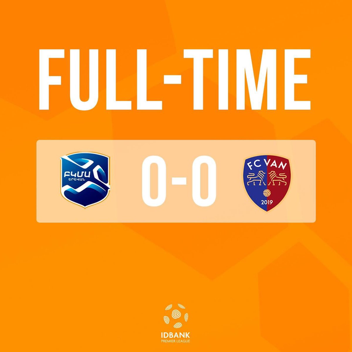 🇦🇲 IDBank Premier League 🇦🇲 : Le match entre BKMA Yerevan et le FC Van s’est terminé sur le score de 0-0.