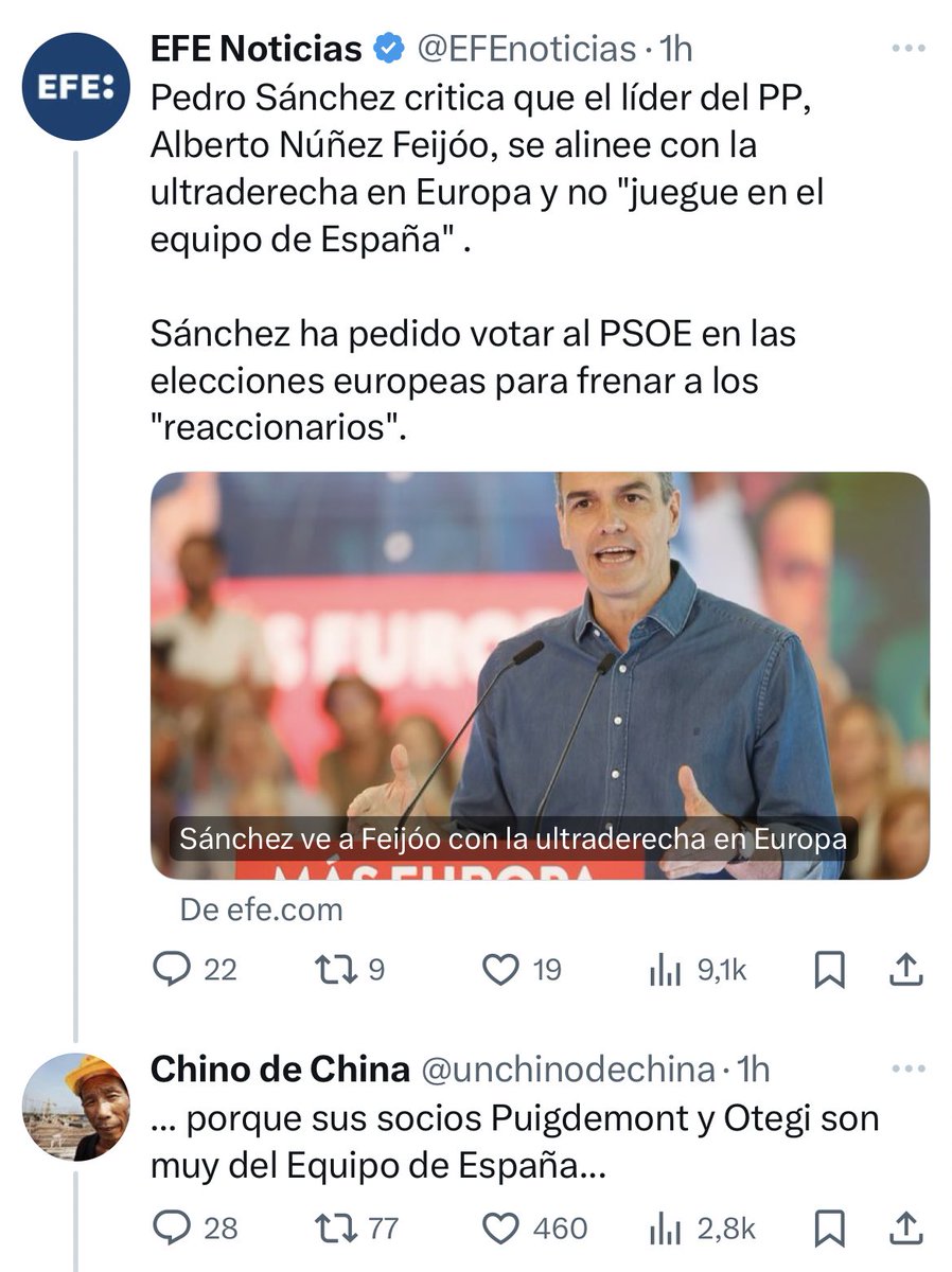 ZASCA!!!!!!!!!!!!!!! de @unchinodechina a @sanchezcastejon . Vía @ASanbala