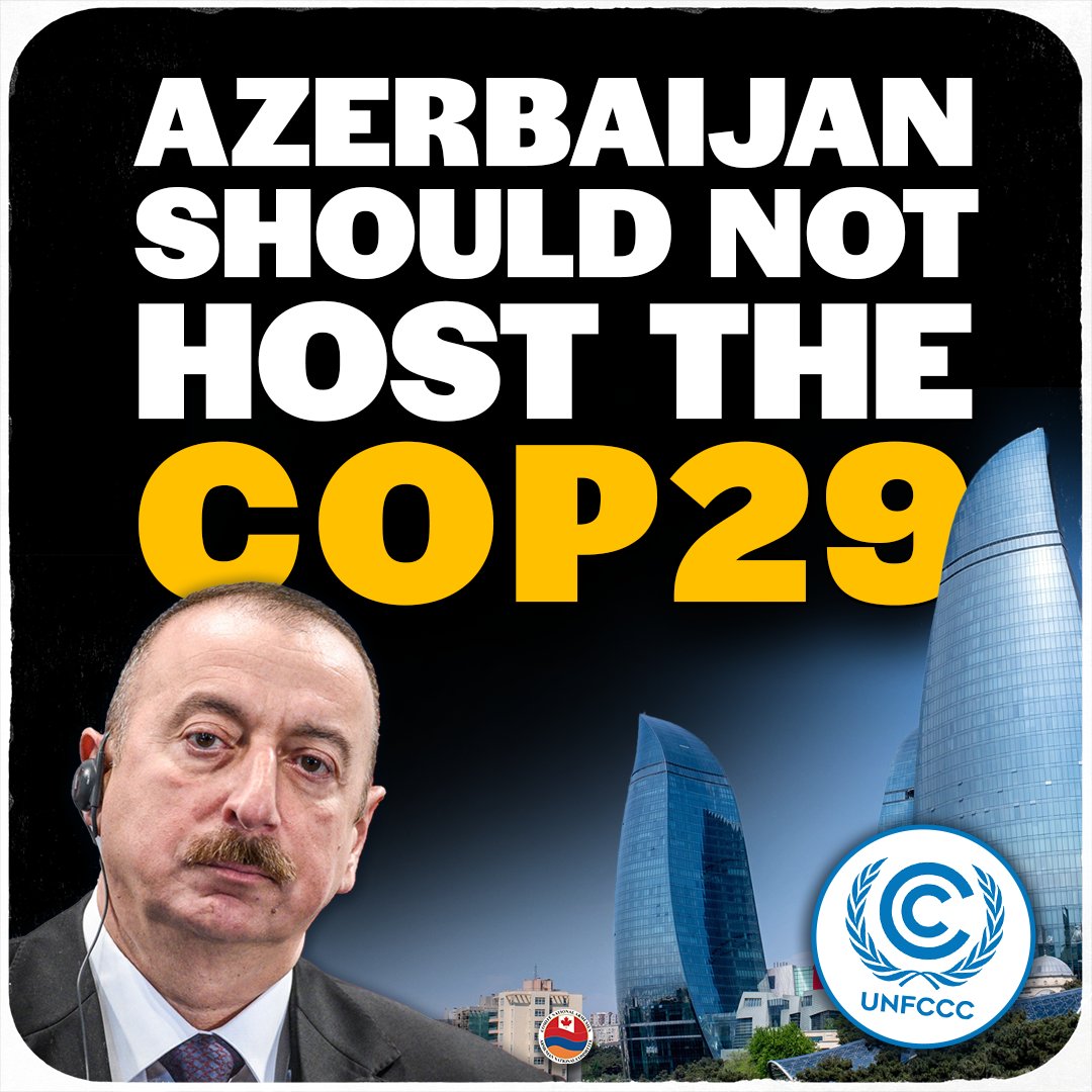 Azerbaijan - a family owned and operated petro-dollar dictatorship should not be allowed to host the COP29 conference. 1/2
 #SanctionAzerbaijan