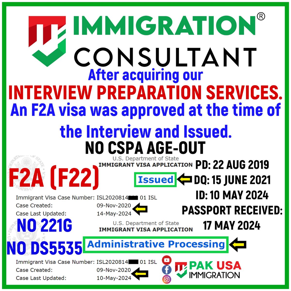PakUSAImmigrant's tweet photo. F2A (F22) Visa ISSUED at US Embassy ISLAMABAD.
No CSPA Age Out
No 221G
No DS5535
#usimmigration #PakUSAImmigration #MJImmigrationConsultant #PakUSImmigration #USVisa #USCIS #NVC #immigrationconsultant #PAKUSAt75 #USEmbassy #immigration #ImmigrationExperts https://t.co/4N928rioVH