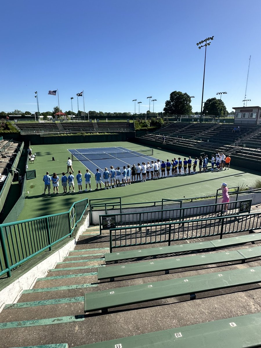 Josboyz's tweet photo. It’s a beautiful morning in Springfield for some Hounds tennis. First team appearance at state!! @spoofhound1 https://t.co/4HNcHnclOf