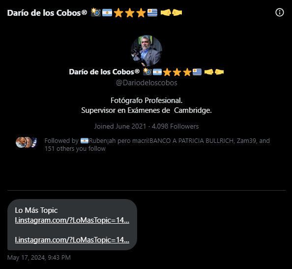 LoMasTopic's tweet photo. Cuidado con estos enlaces que pueden llegar a enviar cuentas grandes de Twitter o X.

Si usas los servicios de estos enlaces vas a tener tu cuenta bloqueada y además le reenviarán la misma trampa a tus seguidores.

Evita que otros caigan 

#Denuncia #estafadores #twitterhack https://t.co/pyDwKenqZu