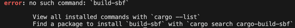 q_D_bit's tweet photo. Hello there I was learning to write solana smart contract using rust and i am having problem with a cargo command. Does any one know how to solve this.

error: no such command: `build-sbf` 
#solana #rust #cargo https://t.co/7R9j5dXYbc