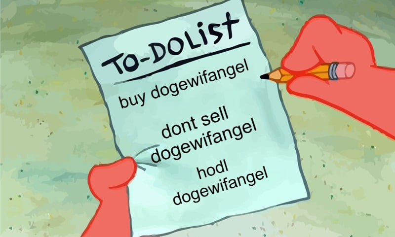 dogeangelerc's tweet photo. Today's to-dolist. 

$DOGE $ANGEL https://t.co/81O3qAdLyZ