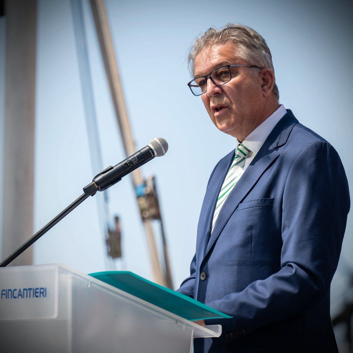 There was great satisfaction today at our Riva Trigoso shipyard for the launching ceremony of the frigate 'Emilio Bianchi', the last in a series of 10 #FREMM units commissioned by the Italian Navy under the French-Italian international cooperation agreement, and under the