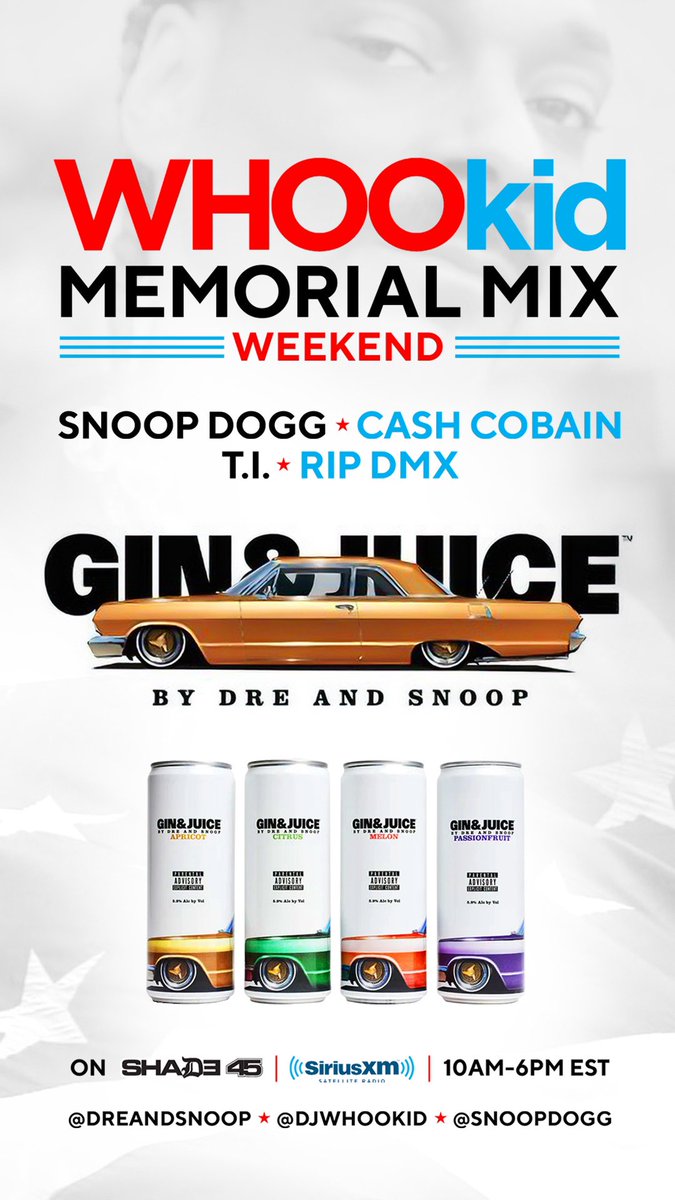 🚨🚨 @SnoopDogg x @CashCobain_2x x @Tip x @DJWhooKid all day til 6pm est ➡️ tune in!!!