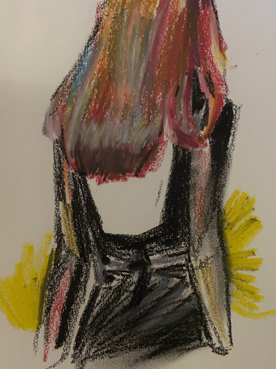 studies of hair oil pastels