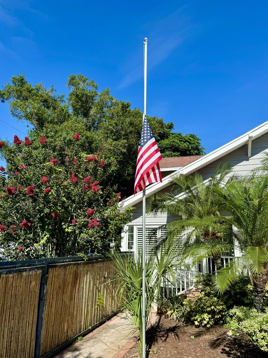 Every year, when I slowly lower her to half-mast for Memorial Day weekend, I get a lump in my throat, and tears in my eyes. May God bless all the Gold Star families who are living with their ultimate sacrifice. And may the rest of us remember &amp; celebrate them 🙏🏼🇺🇸🔱