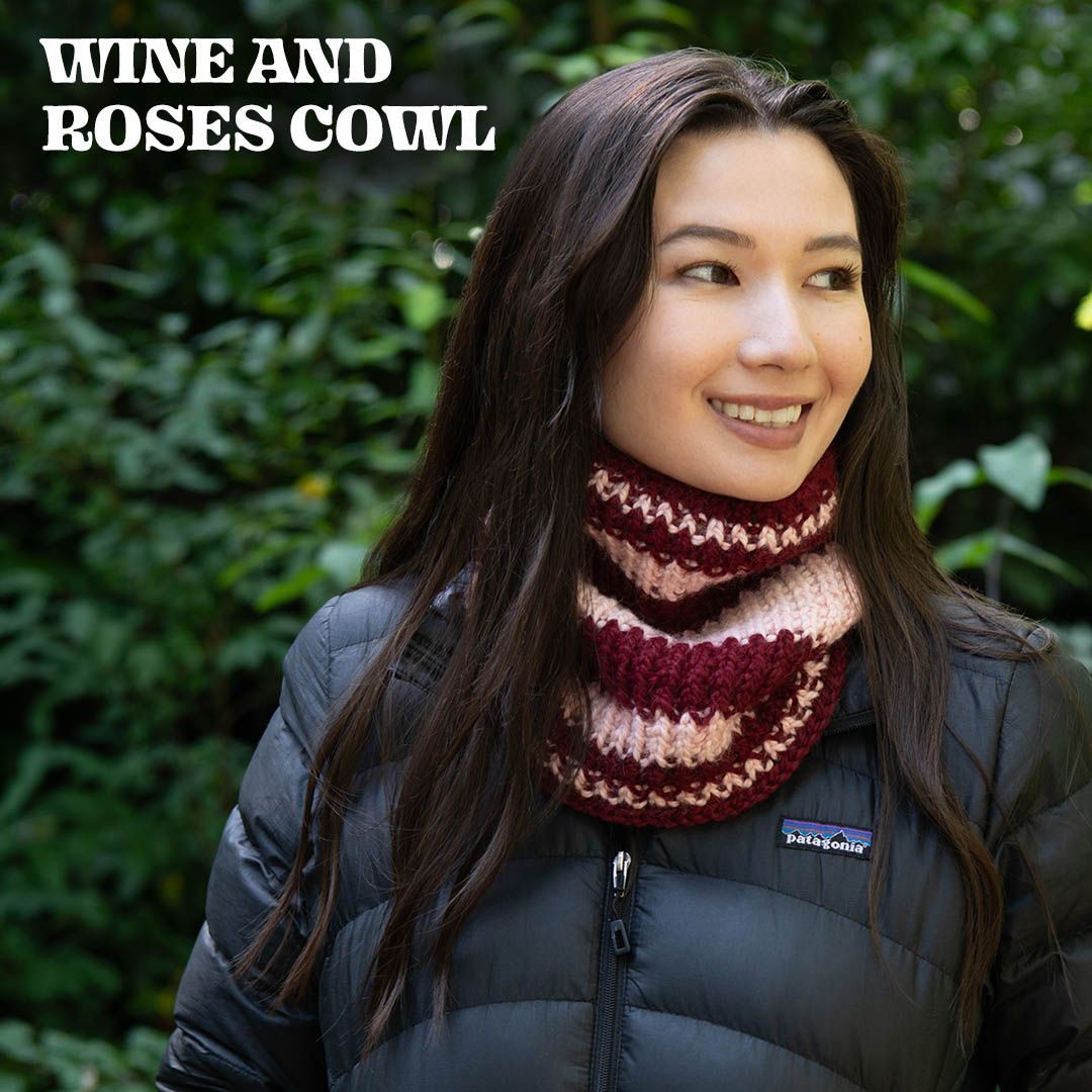 CascadeYarns's tweet image. It&apos;s National Wine Day! 🍷
Wine and Roses Cowl in Baby Alpaca Chunky
Designed by Shannon Dunbabin
This free pattern is available on our website - buff.ly/4bsgFoD 
#CascadeYarns #CascadeFreePattern #freepattern #BabyAlpacaChunky #knitcowl #wine #roses #WineDay #cheers