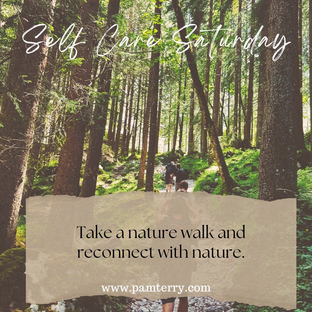 🌳 Saturday Self-Care 🌳
Take a nature walk and reconnect with the outdoors. Fresh air and a change of scenery can do wonders for your mental health. Listen to the birds, feel the breeze, and let nature rejuvenate your spirit. 🌞🌿
#SelfCareSaturday 
#NatureWalk