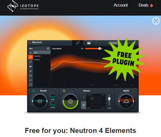 잡음제거 프로그램으로 유명한 IZOTOPE 사에서 한시적으로 AI 기반 소리 보정 프로그램인 Neutron 4 Elements를 무료로 풀었습니다.
필요하신분들은 얼른 가셔서 가입하시고 다운로드 받으세요!

Free Neutron Elements (izotope.com)