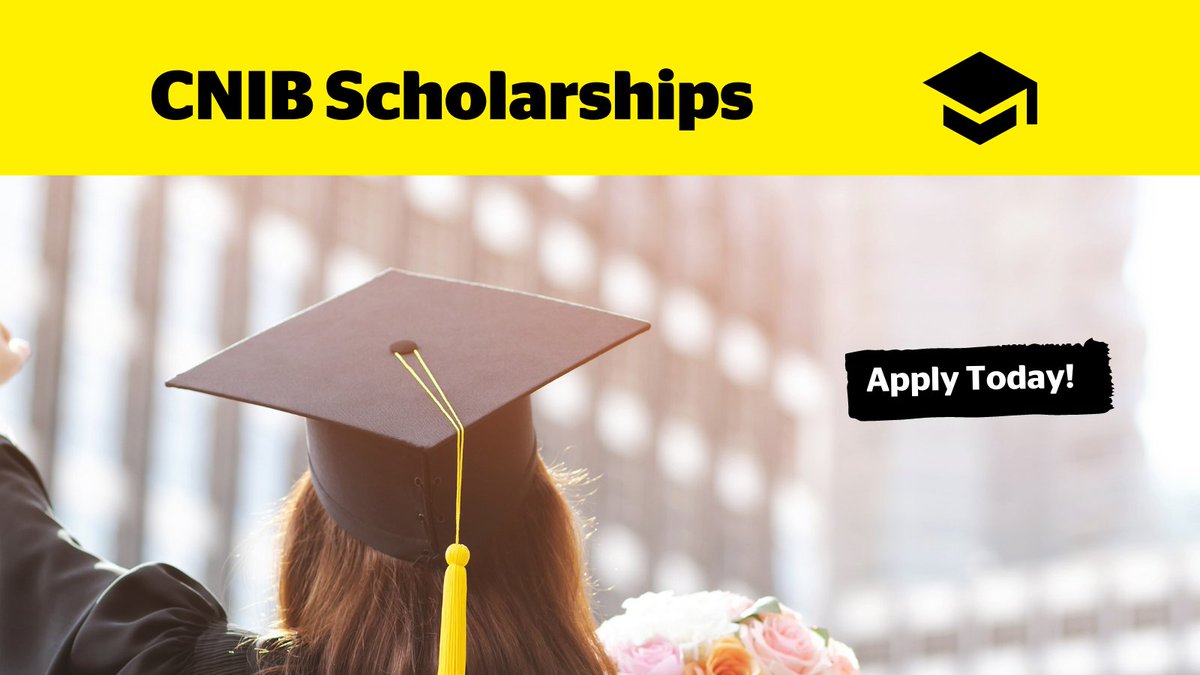 With the support of generous donors who make the CNIB scholarship program possible, last year we awarded over $130,000 in funding to people who are blind, Deafblind, or have low vision – and you could be next! Submit your application in by July 3: cnib.ca/scholarships