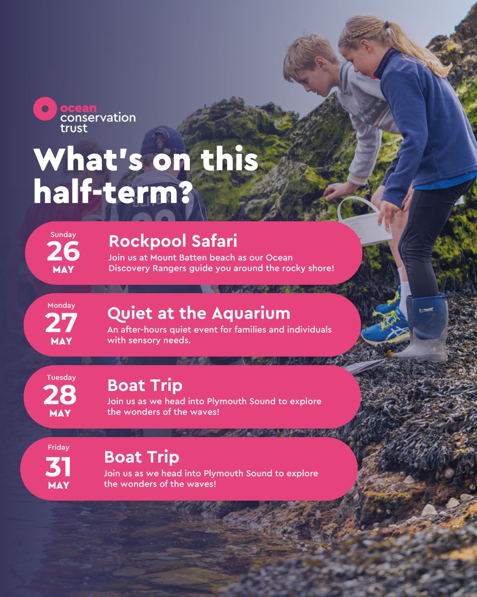 Want to spend some time near a Blue Space this May half-term? 🌊 We've got an exciting lineup of activities to take part in! If you'd like to book one of these activities or find out more, check the link below! bit.ly/EventsOCT