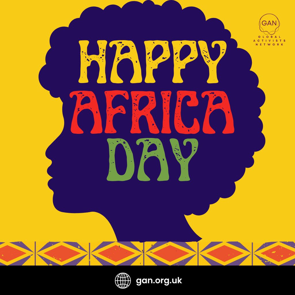 Happy #AfricaDay from the Global Activists Network🌍✨

Today, we celebrate the rich culture, diversity & incredible resilience of the African continent. Let's continue to work together to build a brighter future for all Africans.

#AfricaDay2024 #ProudlyAfrican #UnityInDiversity