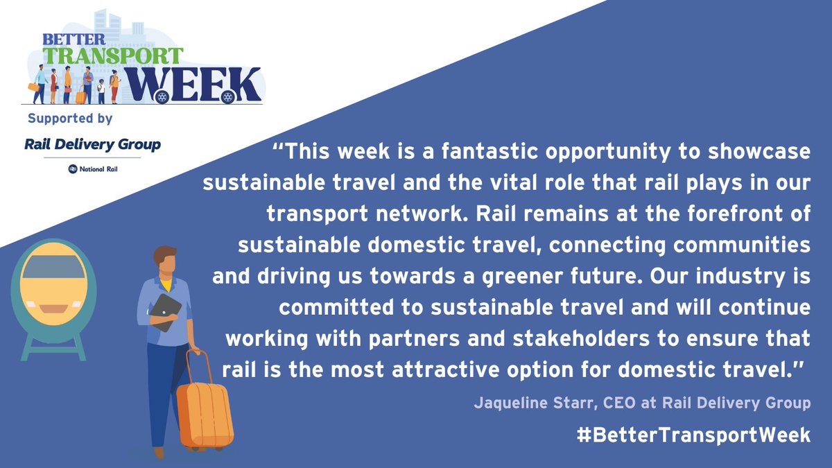 We're pleased to be welcoming @RailDeliveryGrp on board as a #BetterTransportWeek sponsor. Find out more at bettertransportweek.org.uk