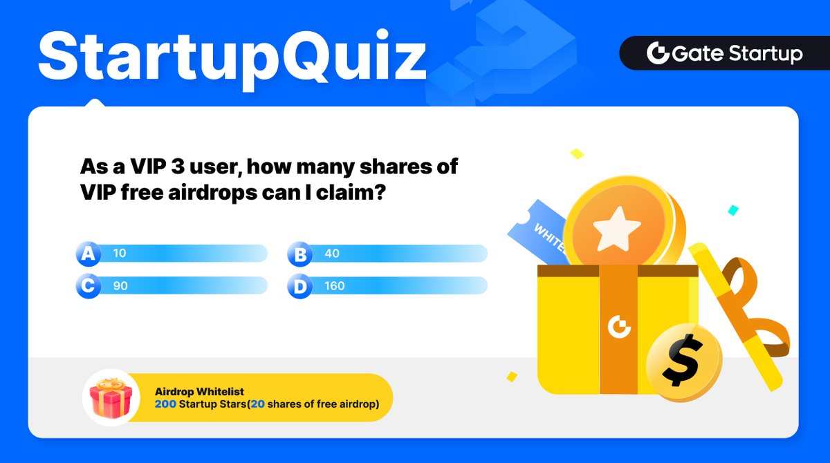 💎Startup Saturday Quiz Time!

🏆1 correct entry drawn will win airdrop whitelist(20 shares of free airdrop)
1️⃣Follow & RT
2️⃣Tag 3 friends with  #GateioStartup
3️⃣Drop your answer below

24 HRS

#StartupQuiz