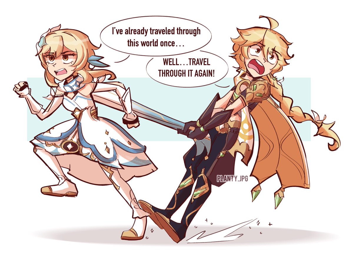 Uhh_relly's tweet photo. Wait !! #aether #lumine #genshinimpact https://t.co/b4jrlOIsf7
