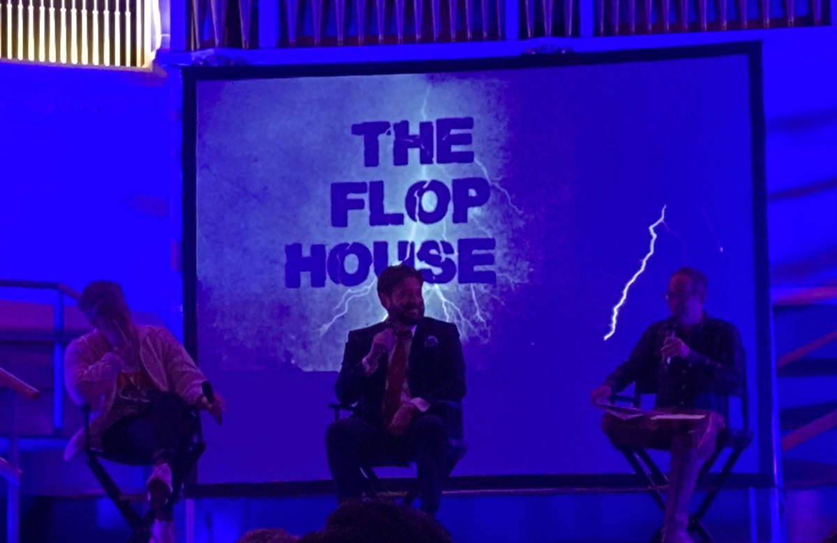 McEvoyGeoff's tweet photo. After ten plus years listening to @theflophousepod while walking/ ironing/ doing dishes etc how lovely it was to just sit and listen. I suppose I didn’t have to go to a live show to do that, but you get the point. @dankmccoy @flophousecat @ElliottKalan https://t.co/1eLUEBAwpF
