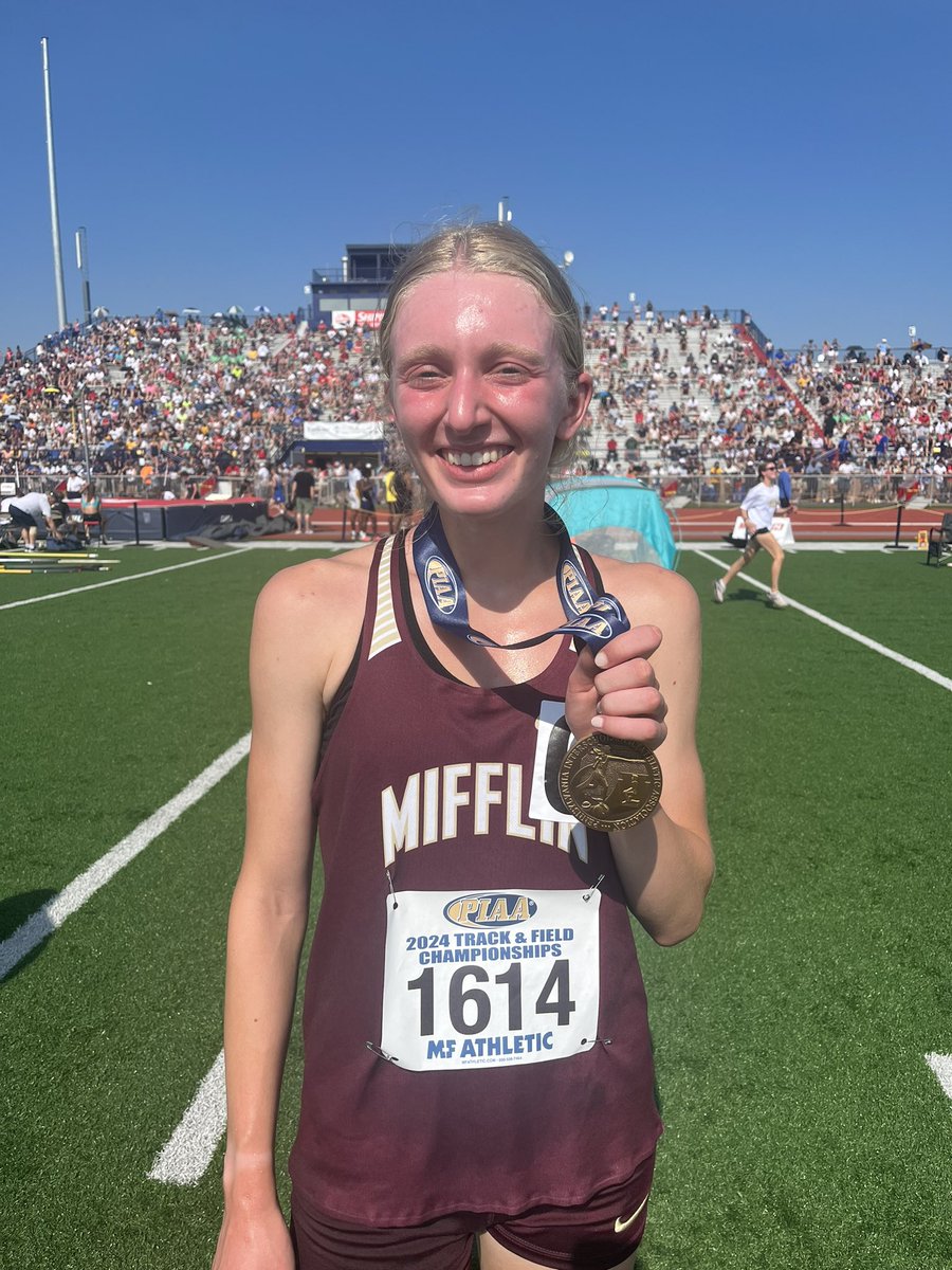 Gov. Mifflin’s Kaitlyn Highduch showed Saturday why she’s one of the county’s all-time best distance runners with her Class 3A 3200 bronze at the PIAA Track and Field Championships. Highduch ran the third-fastest time ever by a Berks girl with a 10:35.24. <a href="/MDrago59/">Mike Drago</a> <a href="/GovMifflinSD/">Governor Mifflin</a>