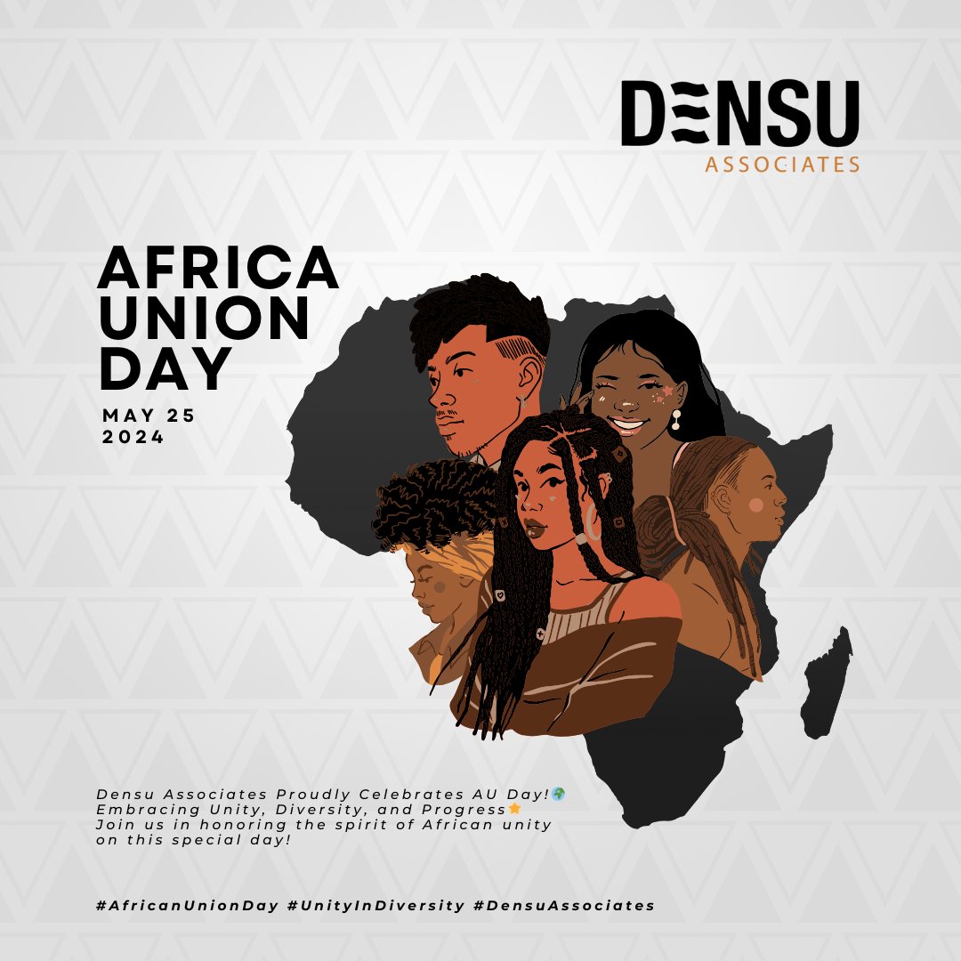 Densu Associates Proudly Celebrates AU Day!🌍 
Embracing Unity, Diversity, and Progress 🌟
Join us in honoring the spirit of African unity on this special day!
#AfricanUnionDay #UnityInDiversity #DensuAssociates