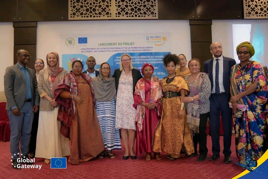 Lancement réussi du projet SHAWIRI de #UE à Moroni #Comores. 4 M€ pour la protection et la participation des femmes et des jeunes et pour appuyer la société civile, coordonné par #ECES
