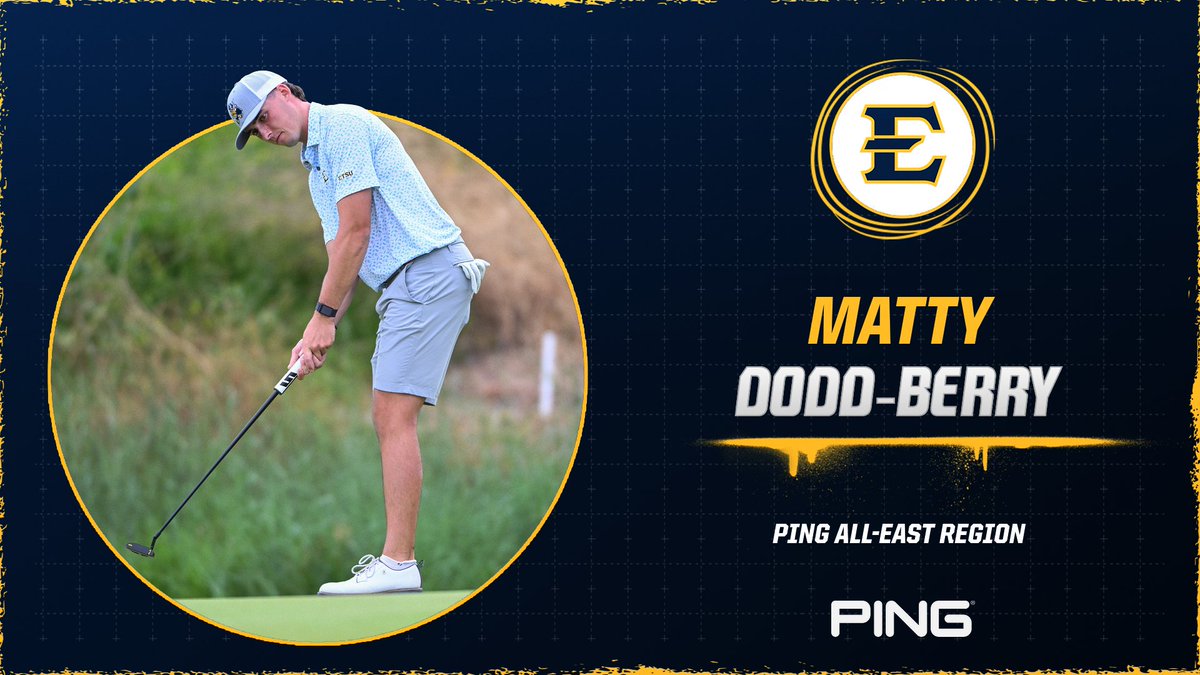 𝙋𝙄𝙉𝙂 𝘼𝙡𝙡-𝙍𝙚𝙜𝙞𝙤𝙣 🏌️‍♂️

𝙈𝙖𝙩𝙩𝙮 𝘿𝙤𝙙𝙙-𝘽𝙚𝙧𝙧𝙮 was one of three Bucs to receive PING All-East Region honors on Saturday❗️

#ETSUGolf | #BeGreat