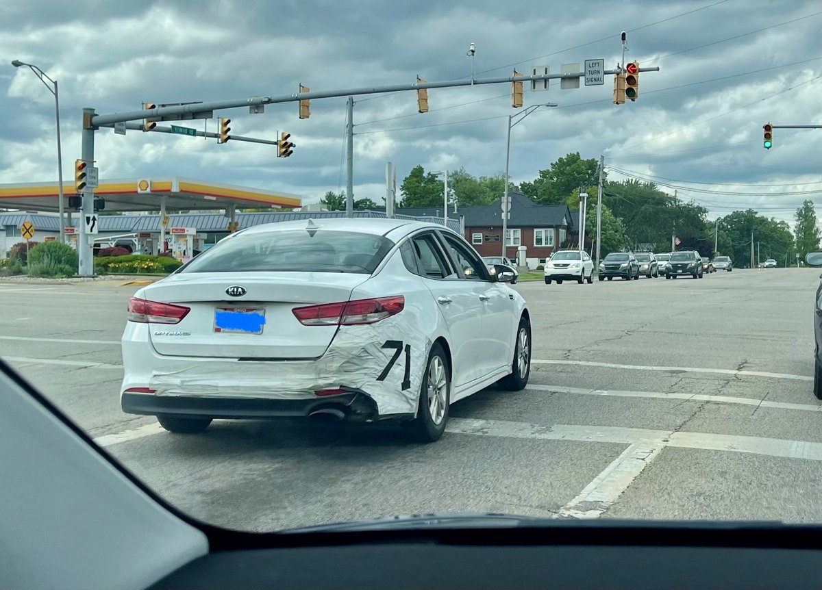 ArduinoGuy's tweet image. If you’re going to patch up your wrecked car with duct tape, be a Finish Line winner and OWN IT with a race car number!!  😆
#failoftheweek #humor #memes