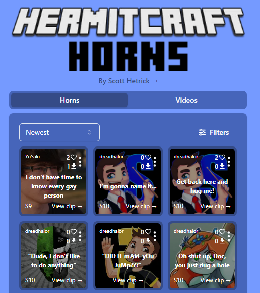 whimsicalmists's tweet photo. there's a whole hermitcraft horns site where ppl can upload hermit quotes out of context???
https://t.co/fdH3x7xfMX https://t.co/i120oZHxpm