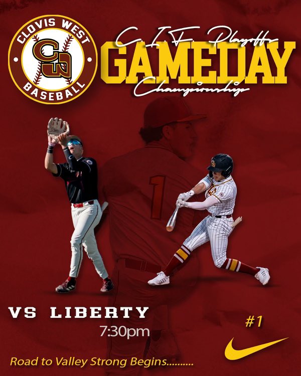cw_hardball's tweet photo. The Golden Eagles will face the Liberty Patriots tonight at 7:30pm at Valley Strong Ballpark in Visalia for the D1 Section Championship. 🦅🦅 https://t.co/Md3QdzTOI6