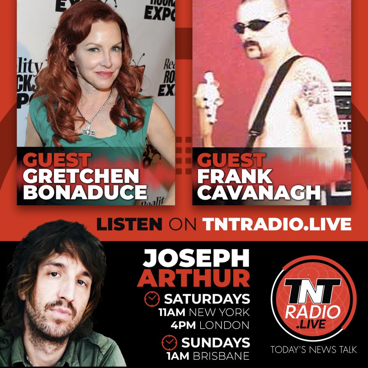 Today on Joseph Arthur’s Technicolor Dreamcast! TNTradio.live Jam For Freedom’s Cambel Mclaughlin 11am Eastern @DustinStockton at 12pm Eastern Gretchen Bonaduce at 1pm Eastern Frank Cavanaugh at 2pm Eastern Tune in! Or stream us live on TNT’s YouTube and Rumble