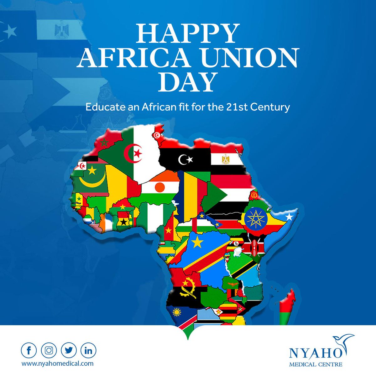 This #AfricanUnionDay, Nyaho Medical Centre celebrates the vision of a resilient African education system! A strong education system is vital for a healthier Africa, and together we can make quality healthcare accessible for all. #InvestInEducation #AUDay2024 #Nyaho