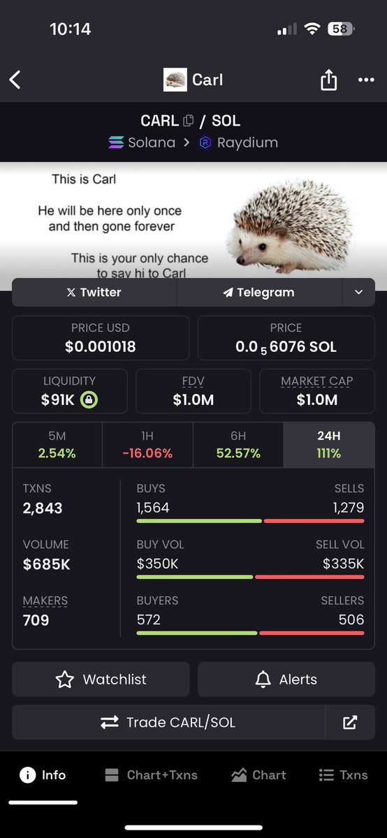 Anyone aping on $CARL <a href="/CarlCommunity/">Carl The Hedgehog</a>? 👀