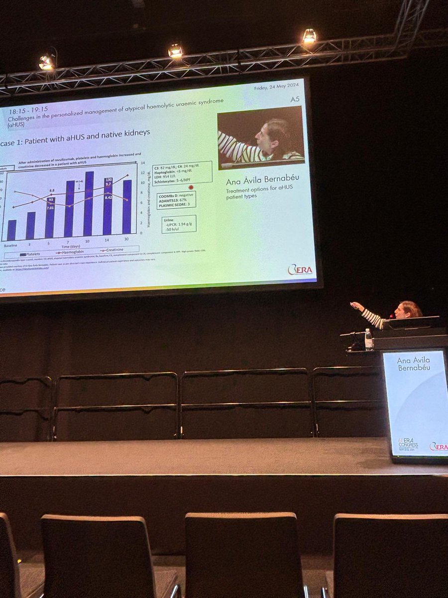 La Dra Avila ayer hablando de nuevos tratamientos para el SHUa en la #ERA2024 🙌🏼🙌🏼🙌🏼🔝🔝🔝 <a href="/GVADrPeset/">DS Doctor Peset</a> <a href="/SVNefro/">Sociedad Valenciana de Nefrología</a>