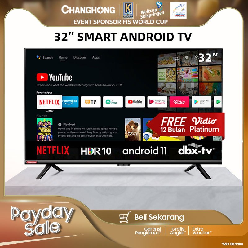 soldoladosi's tweet image. Changhong 32 Inch Newest Android 11 Frameless Smart TV Digital LED TV HD-Netflix-Youtube Garansi Resmi 3 Thn
shope.ee/8pQ64roO3c

#TVLED #smartTV #DigitalTV #Netflix #Youtube #android #32inch