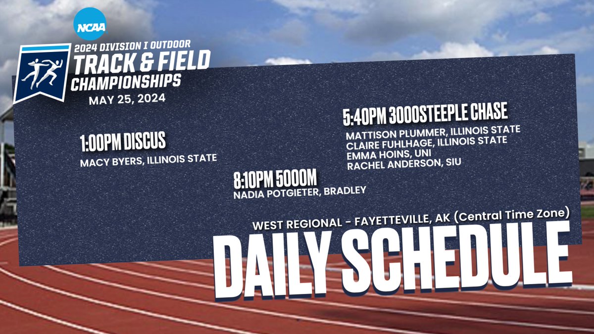 FINAL DAY‼️ 

In the West Region we have student-athletes competing across 3⃣events trying to qualify for nationals ‼️

Live Results➡️bit.ly/3KdJ0mw
ESPN+(Live at 5pm)➡️bit.ly/3WUd9iq

#MVCTF x #NCAATF