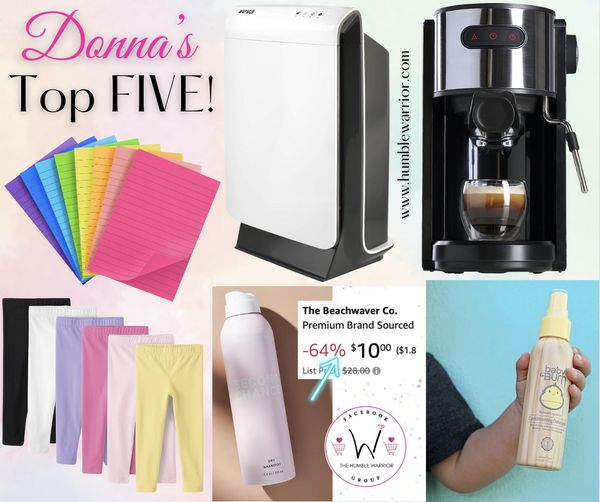 🥳🥳🥳 The Top FIVE items you loved best yesterday are still available today! Let me know what you loved best. Xo, Donna 😘 Reef sandals. -----> shop.humblewarrior.com/amazon/SMl62 Sticky Notes. Clip the coupon. -----> shop.humblewarrior.com/amazon/QlbIH Sun Bum Detangler. -----> shop.humblewarrior.com/amazon/ijbcQ