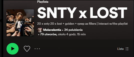 purin_GOs's tweet photo. [GIVEAWAY] Oddam 3 darmowe SPOTIFY PREMIUM / 3 free Spotify Premium Spots  

Wystarczy, że dodacie w odpowiedzi screenshota jak streamujecie Lost!  3 osoby dodam do swojego planu Spotify w zamian za streamowanie playlisty poniżej  

Add a screenshot of streaming Lost in reply! https://t.co/BPhcRGQlzd