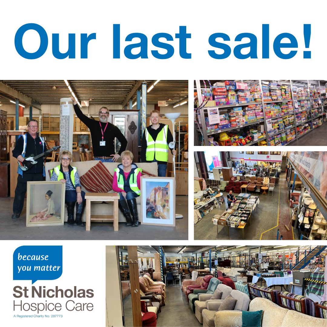 As we are moving our Donation Centre to the Bartons Retail Park, our June sale will be our last event, with all furniture items priced at £10 or less. Why not pop along on Saturday, 1 June, 9am – 1pm. You’ll find us on Chapel Pond Hill. Find out more: ow.ly/fnA050RTYzA