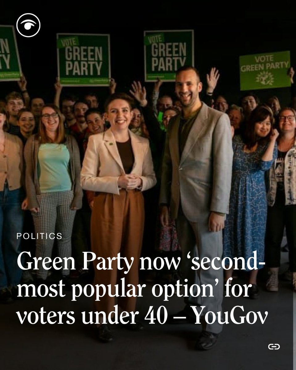 Things are looking up for the Green Party, who are currently riding a wave of support from younger voters in the UK. Read more 🔗 tinyurl.com/y5fxdtu5