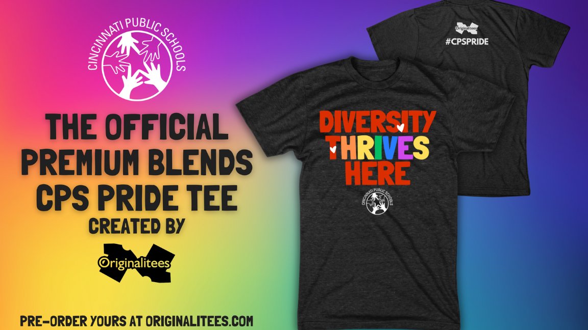 Show off your CPS Pride! Get your limited-edition t-shirt from @Originalitees designed for the Cincinnati Pride Parade. Support LGBTQIA+ and CPS! Order by June 5, 2024, to ensure on time delivery! Order your shirt and sign up to walk with CPS at: brnw.ch/21wK8nf