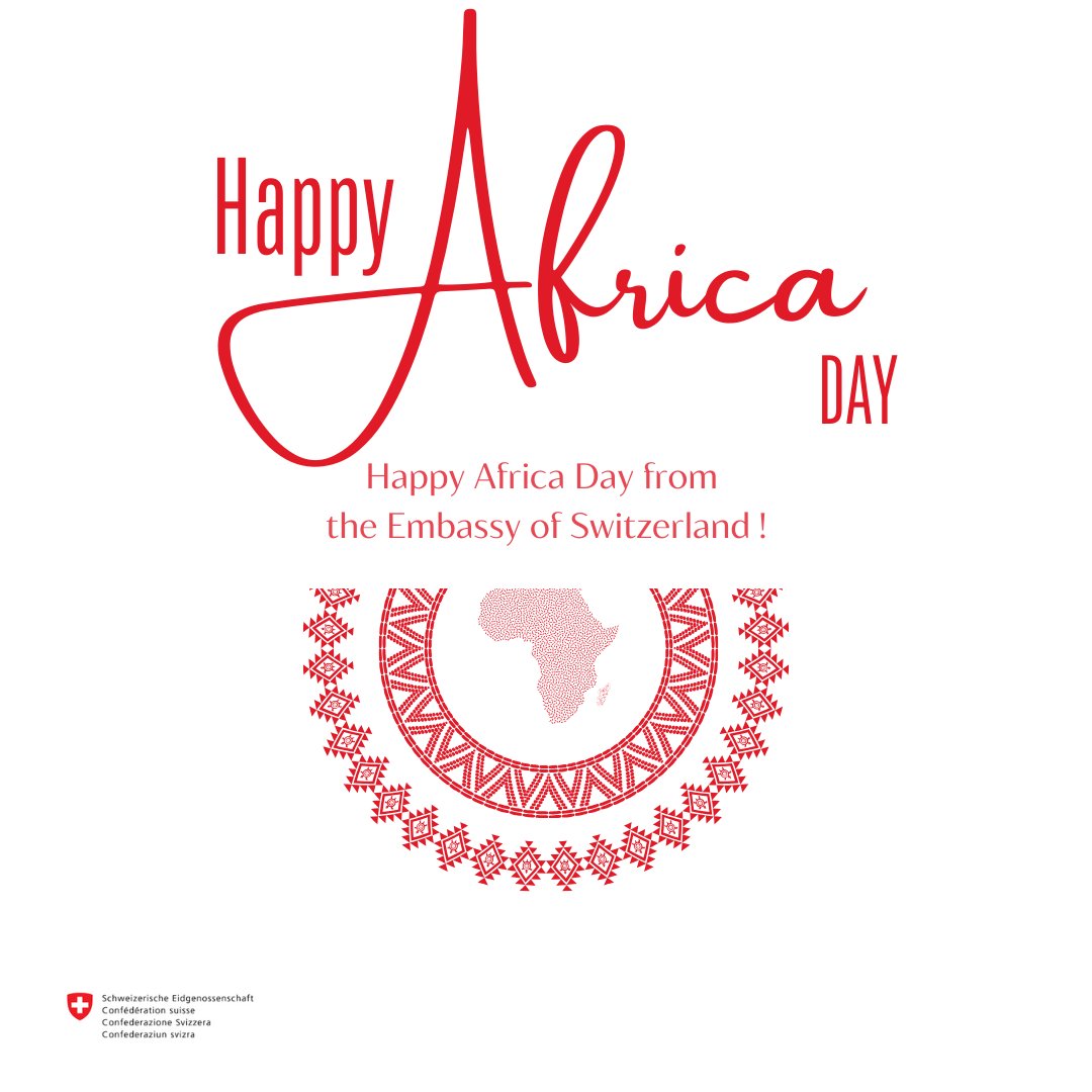 The Embassy of🇨🇭joins the @_AfricanUnion & all the Africans on the continent and in the diaspora in celerating Africa Day! marking the continent’s remarkable achievements & unlimited potential for the future #AfricaDay2024