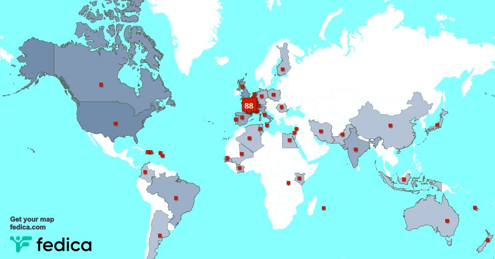 Merci beaucoup à mes 2 nouveaux abonnés qui vivent en: France la semaine dernière. fedica.com/!HBedonRouanet