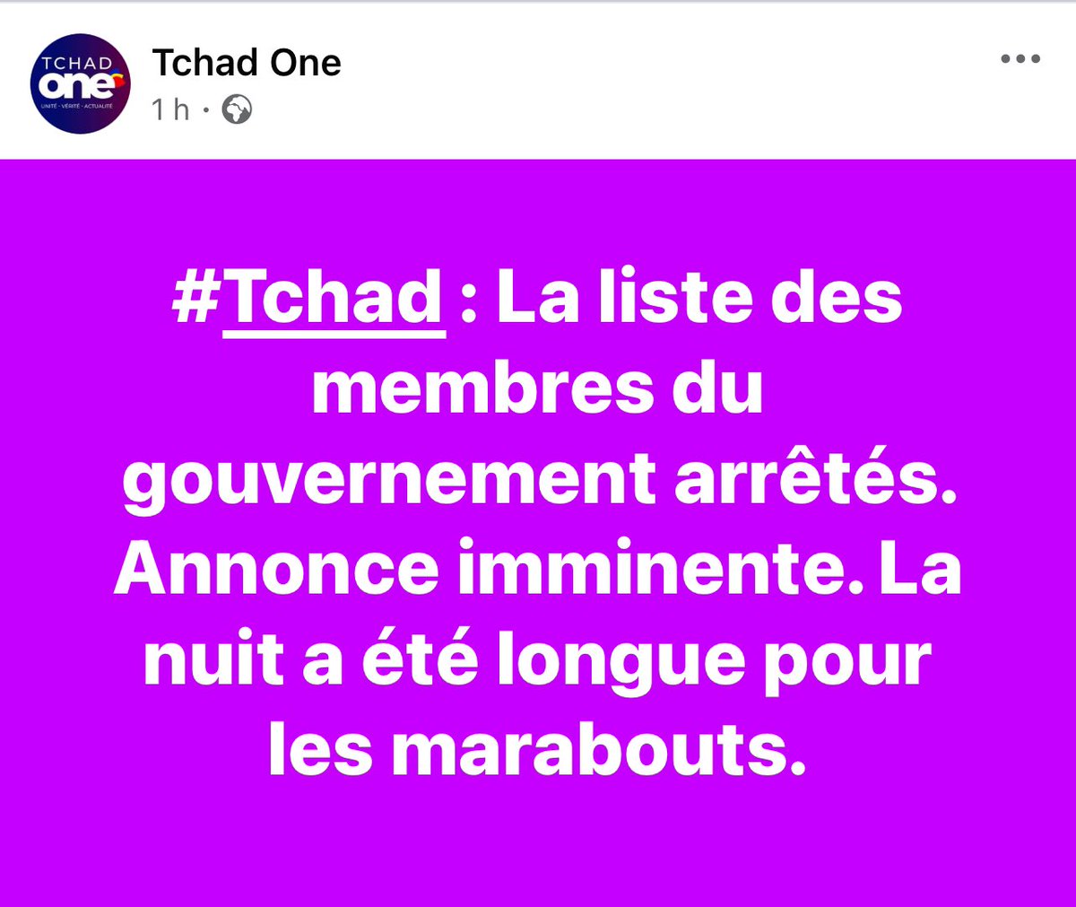 #Tchad 🚨 Alerte infos