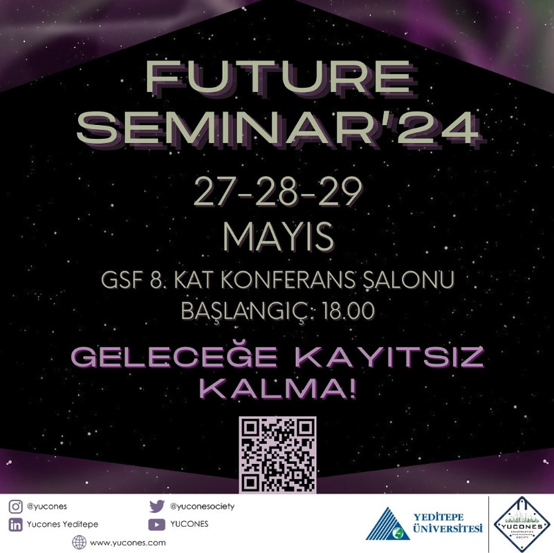 FUTURE SEMINAR’24 @yuconesociety Güncel birçok konuyu ele alacağımız, yapı sektörünün önemli isimlerini ağırlayacağımız, yenilikçi malzemeler hakkında bilgi alacağımız seminer, fuar, eğitim, workshop, çekiliş. bilimsenligi.com/future-seminar…