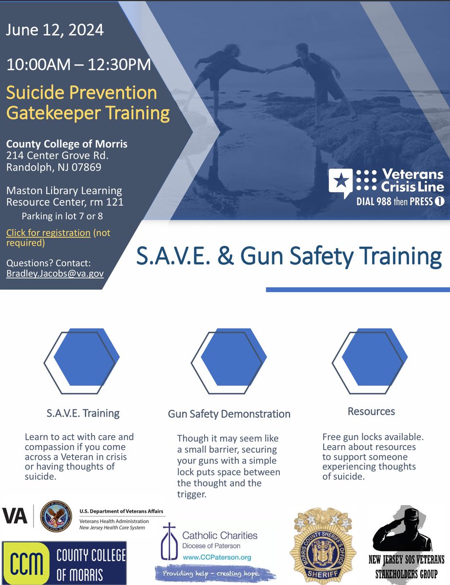 CCharitiesPat's tweet photo. Upcoming Events for Veteran Support in Morris County! 

📅 June 5, 1-3 PM: NJ SOSVETS Stakeholders Meeting @ 540 West Hanover Ave, Morristown. Network, share resources, and enjoy refreshments. RSVP: dpearson@catholicharities.org or MCVets@co.morris.nj.us

📅 June 12, 10 AM-12:30 PM: Veteran Suicide Prevention Gatekeeper Training @ CCM. Open to all, featuring S.A.V.E. & Gun Safety Training.

Let's connect, collaborate, and support our veterans! #VeteranSupport #MorrisCounty