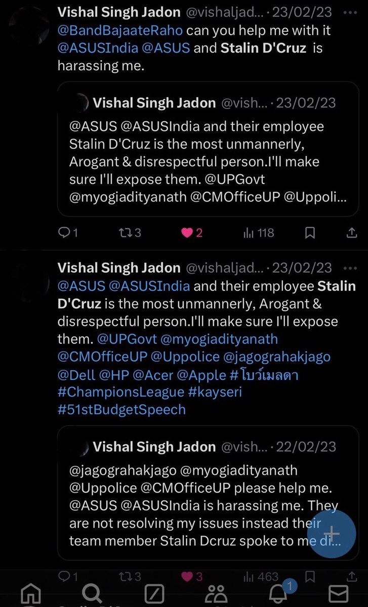 Rameezchoolayil's tweet photo. @ASUSIndia I've come across multiple complaints about Stalin D'Cruz (ACIN) from @ASUSIndia QA Executive Service, including my friend @AbithaBabu96. He twists facts and shows a consistent pattern of disrespect and rudeness. @ASUS, this behavior needs immediate attention and action. https://t.co/dHjbmuaPLx