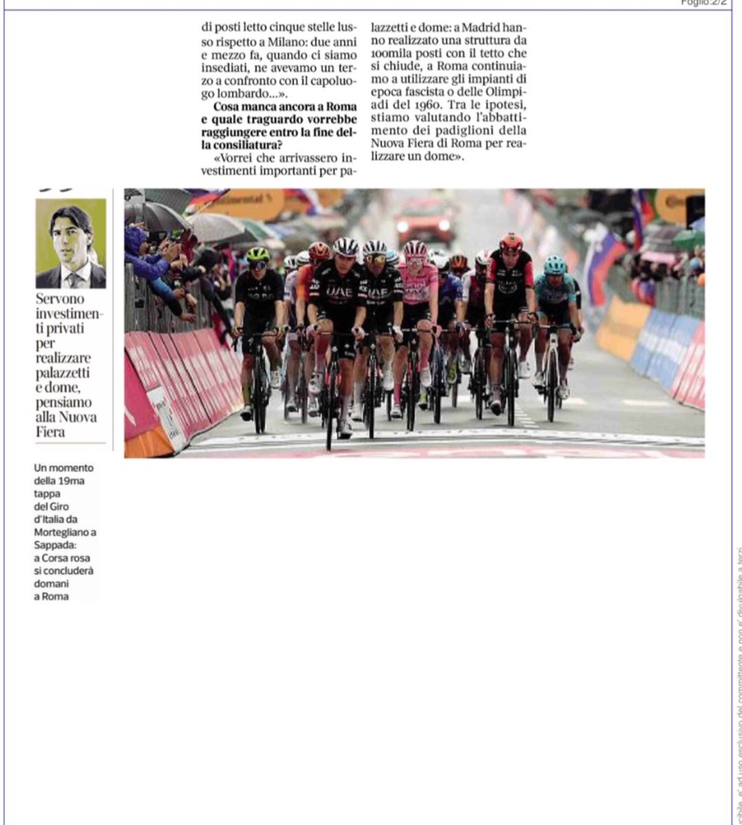 Siete pronti? Il <a href="/giroditalia/">Giro d'Italia</a> domani arriva a Roma!

Vi aspettiamo oggi alle 21 in piazza Anco Marzio per lo spettacolo gratuito su Marco #Pantani.

Sarà una serata speciale per respirare l’atmosfera della festa che travolgerà domani la città con la tappa finale del #giroditalia